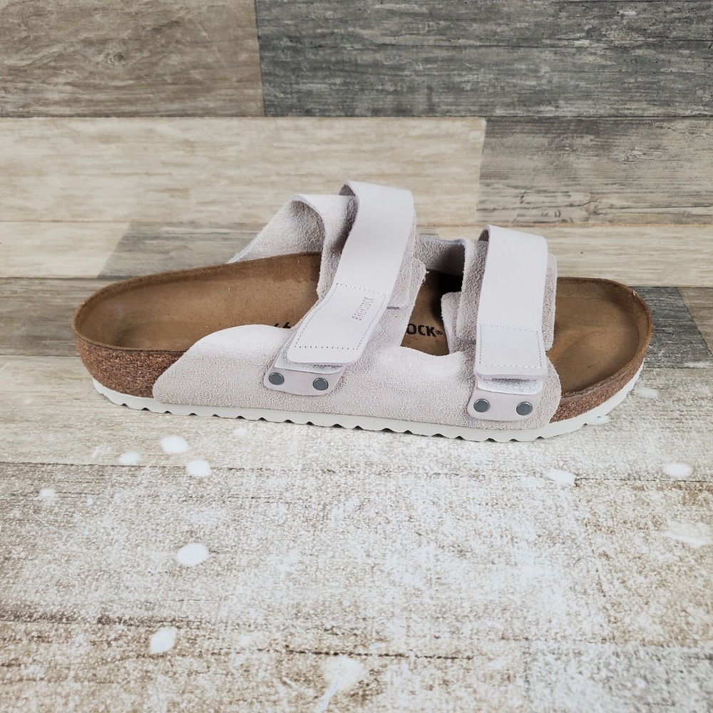 Birkenstock Uji Sandals Mens Sz 13 Antique White Comfort Suede Slip On